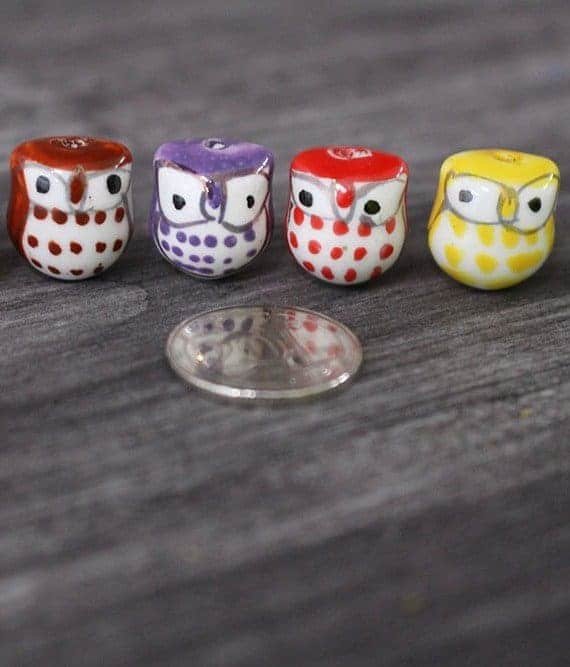 Mini Owl Porcelain Figurines
